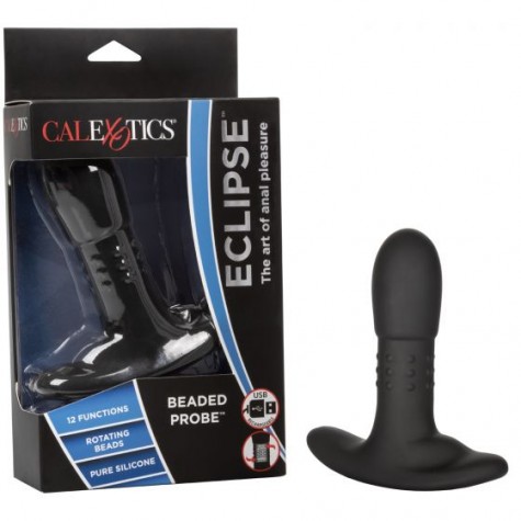 Черный массажер простаты Eclipse Beaded Probe - 12,75 см.