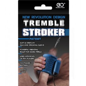 Синий вибромастурбатор TREMBLE STROKER