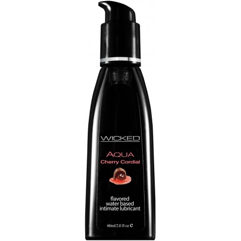 Лубрикант WICKED AQUA Cherry Cordial с ароматом вишневого ликера - 60 мл.